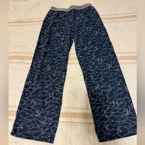 Calvin Klein youth boys shark pajama pants size medium 7/8 blue gray